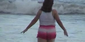 Slut with strangers on the beach