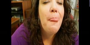 Mature BBW blows cock and swallows another load
