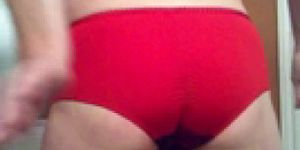 My Sissy Ass Hairbrush Spanked in Red Panties