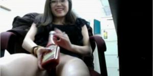 Asian girl masturbates on webcam