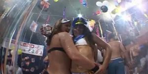 Crazy brasilian babes fucked at the party and sucking