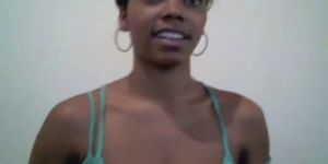Gorgeous Black Girl On Her Webcam