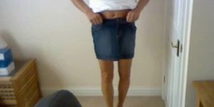new denim miniskirt