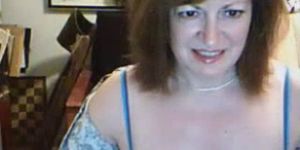 Old woman doing striptease and masturbating on webcam s