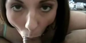 Brunette Blowjob and swallow
