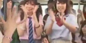 Crazy asian schoolgirls in Bus.F70