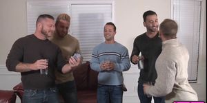 Horny five man gay orgy with hardcore anal sex