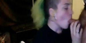 Slovenian punk girl sucking dick