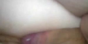 rub pierced cock on redhaired pussy and cum