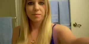 blonde in the webcam