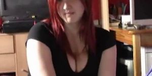 Charming Redhead BBW playing with her vagina 