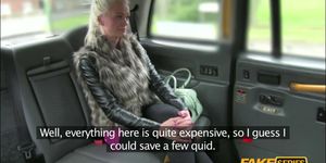 Big tits woman banged in the taxi