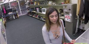 Desperate hot teen sucks and fucks pawn owner for cash