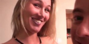 Hot blonde banged hardcore in VIP private room