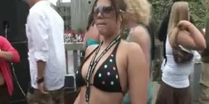 Hotties Entertain The Crowd By Flashing Tits