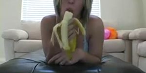This bitch really likes bananas!