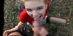 Short Haired Blonde Public Fucking And Facial