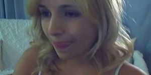 Nice blondie chatting on webcam