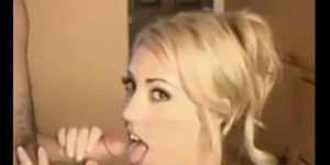 cute blonde blowjob on webcam
