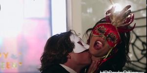 Nasty chick Janice Griffith eats cock deep throat and g