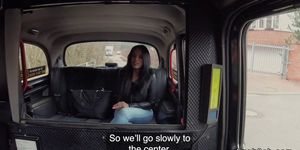 Tanned big ass amateur bangs in fake taxi