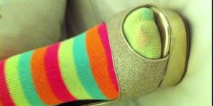 Rainbow socks and heeled slut 2