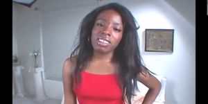 Beautiful Long Haired Black Girl gets Creampie
