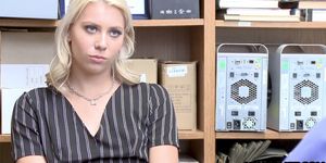 Angry blonde teen makes a big problem in the store