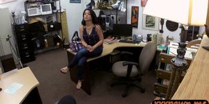 Crazy latina bitch dicked down in the pawnshop to earn 