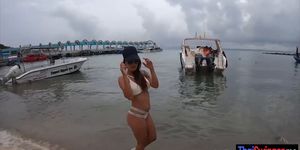 Beach tease and romantic fuck with my hot Thai wifey