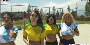 Hardcore sex actions with pretty Soccer players