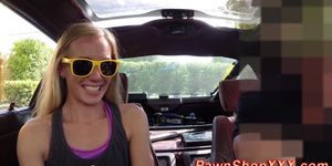Amateur shows small tits for ride