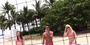 Blonde teens gets their pussy fucked hard by the Beach 