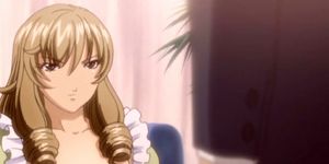 Blonde anime mistress pumped from behind