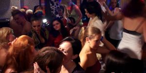 Classy amateurs at euro orgy dancing together