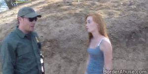 Border officer catches beautiful young redhead immigran
