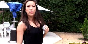 Hot Korean realtor gags and fucks for some extra comiss