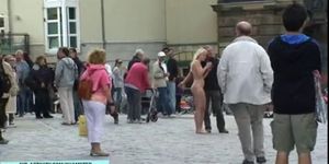 Sweet Blonde Sandra Shows Her Naked Body In Public
