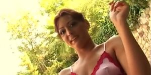 Cute small tit teen shows her slut potential