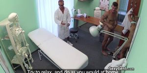 Couple fucking in front of doctor