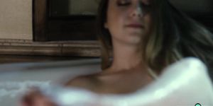 Busty babe masturbating during dreaming about anal fuck
