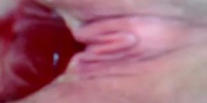 red dildo close up