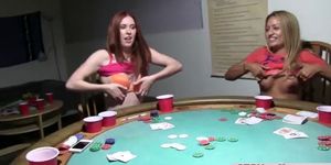 A friendly game of poker turns these hot coeds get rand