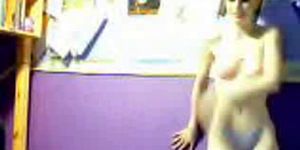 Hot chick undressing on webcam