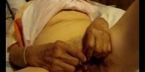 Old granny sucks big old cock from her husband in bedro