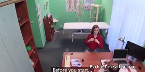 Pale redhead patient bangs her doctor