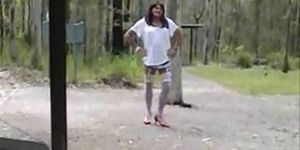 ugly Mature dogging in the forest
