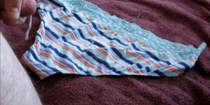 Neighbor's blue stripe panties