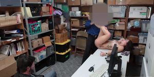 Teen shoplifter Geneva King gets her pussy fucked