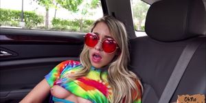 Tiny blonde Khloe Kapri gives a masturbation show